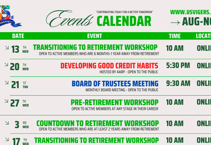 Events Calendar Aug-Nov 2025