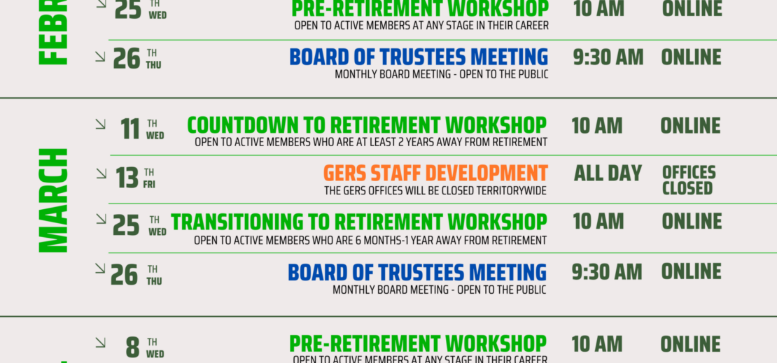 Events Calendar Jan-May 2026